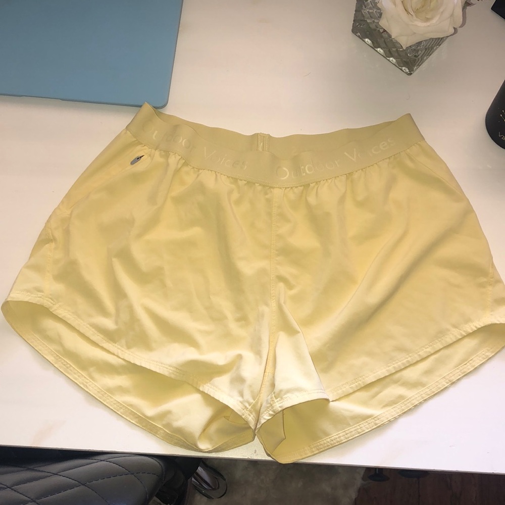 Yellow outdoor voices relay shorts